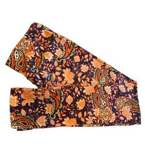 1243 LuLaRoe Leggings Size OS Purple Orange Flowers and Branches Print New